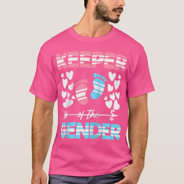 Gender Reveal Party Keeper Of The Gender 	 Basebal T Shirt (Framsida)
