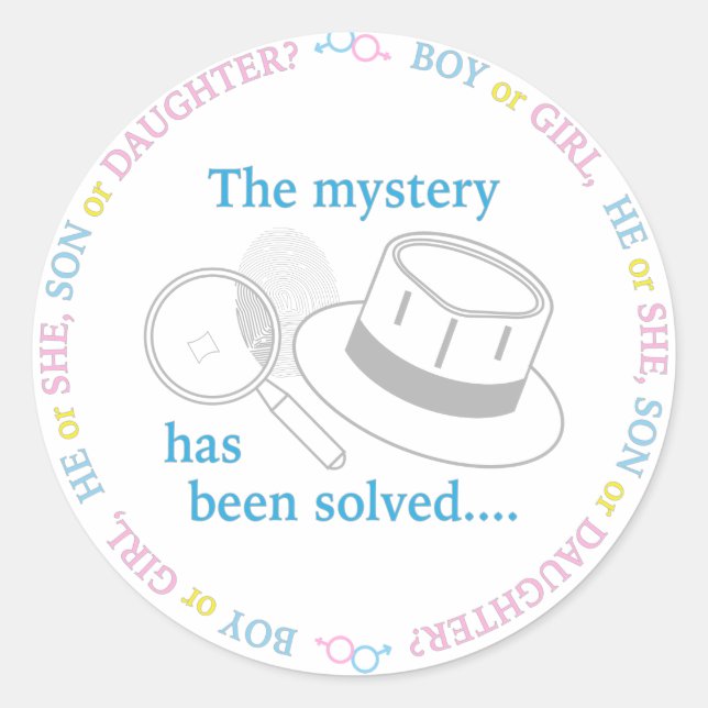 Gender Reveal Party Runt Klistermärke (Framsida)