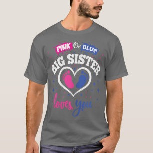 Gender Reveal Party Shower Rosa eller Blue Big Sis T Shirt