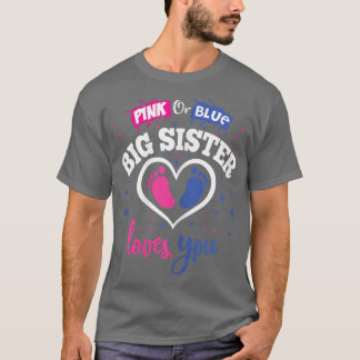 Gender Reveal Party Shower Rosa eller Blue Big Sis T Shirt