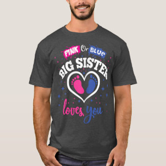 Gender Reveal Party Shower Rosa eller Blue Big Sis T Shirt
