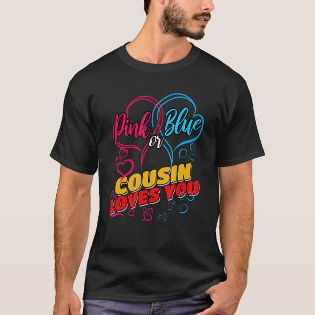Gender Reveal Party Team Baby Shower Pinisy Blue T Shirt (Framsida)