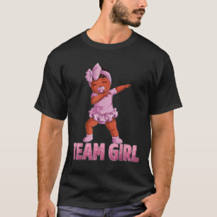 Gender Reveal Party Team Black Girl Baby Announcem T Shirt