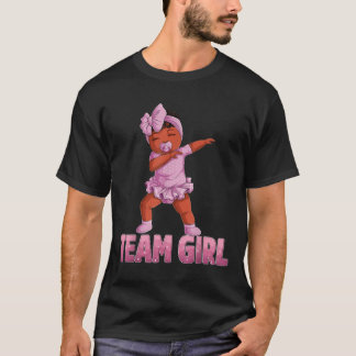 Gender Reveal Party Team Black Girl Baby Announcem T Shirt