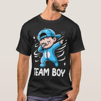 Gender Reveal Party Team Boy Baby-meddelande T Shirt