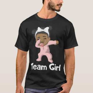 Gender Reveal Party Team Girl Dabbing Black Baby T Shirt