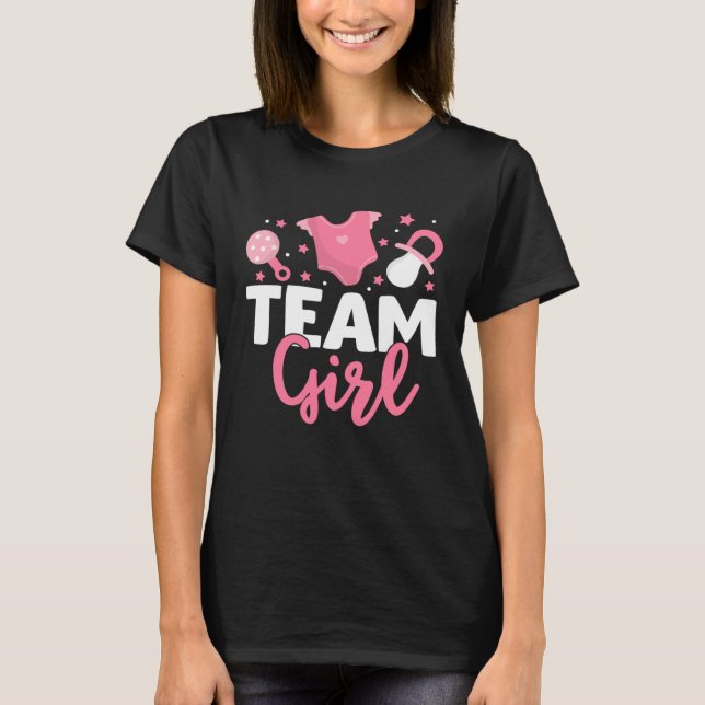 Gender Reveal Party Team Girl  Gender Reveal T Shirt (Framsida)