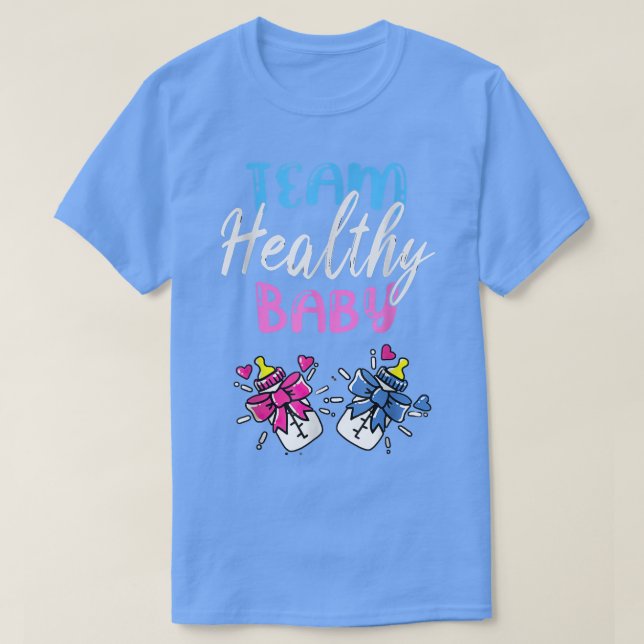 Gender Reveal Party Team Healthy Baby 482 T Shirt (Design framsida)
