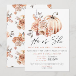 Gender Reveal Pumpkin-inbjudan, avsluta Inbjudningar