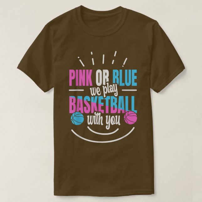 Gender Reveal Quote för en Basketball Player T-Shi T Shirt (Design framsida)