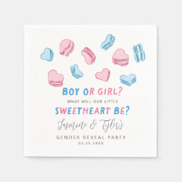 Gender Reveal Reveal med LUNDUND Valentine Hearts Pappersservett