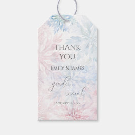 Gender Reveal Rosa Blue Snowflake Tack Presentetikett