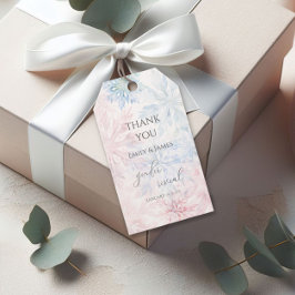 Gender Reveal Rosa Blue Snowflake Tack Presentetikett