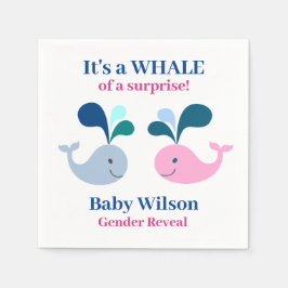 Gender Reveal Rosa Blue Whale of a Surprise Pappersservett