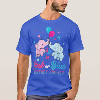 Gender Reveal Rosa eller Blue Boy eller Girl Eleph T Shirt