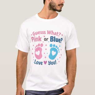 Gender Reveal Rosa eller Blue Footprint Baby Annou T Shirt