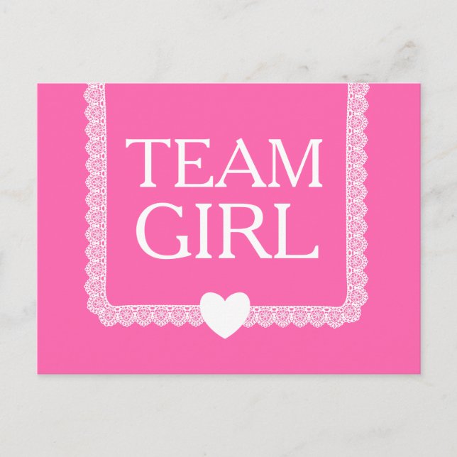 Gender Reveal Rosa Team Girl Girl A02 Vykort (Framsida)