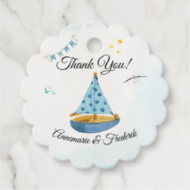 Gender Reveal Sailboat Gåvor Etiketter