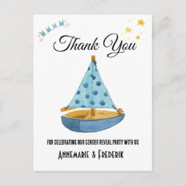 Gender Reveal Sailboat Vykort