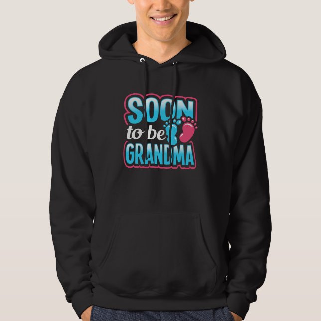 Gender Reveal Soon To Be Grandma Pregnancy Announc Hoodie (Framsida)