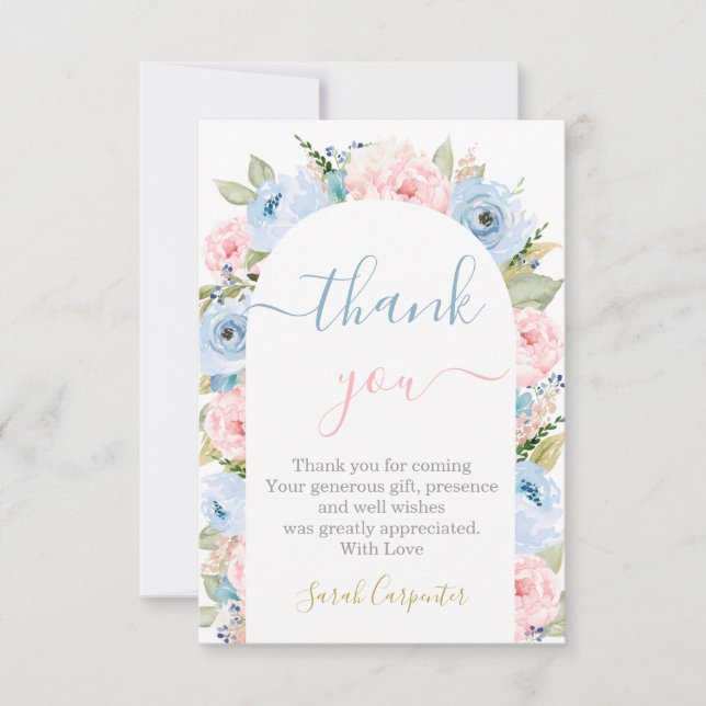 Gender Reveal tackkort Card Anteckningskort (Framsida)