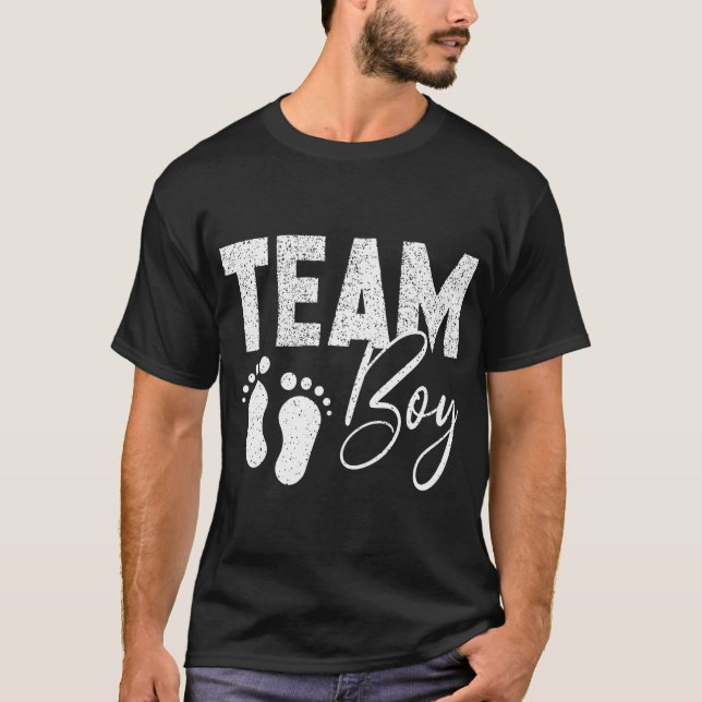 Gender Reveal Team Boy Blue T Shirt (Framsida)