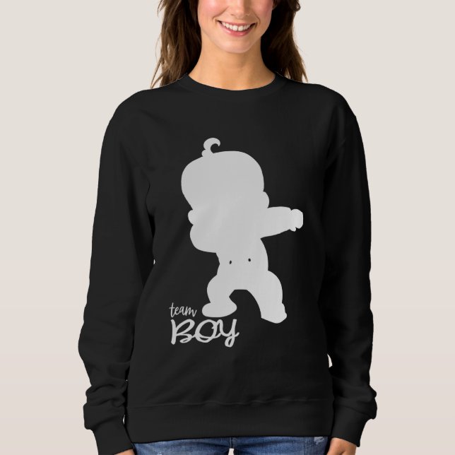 Gender Reveal Team Boy Cute Dabbing Black Baby T Shirt (Framsida)