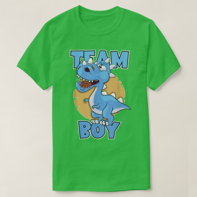 Gender Reveal Team Boy Dinosaur Team Boy Celebrati T Shirt (Design framsida)