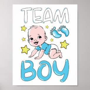 Gender Reveal Team Boy Party Set Poster