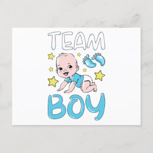 Gender Reveal Team Boy Party Set Vykort