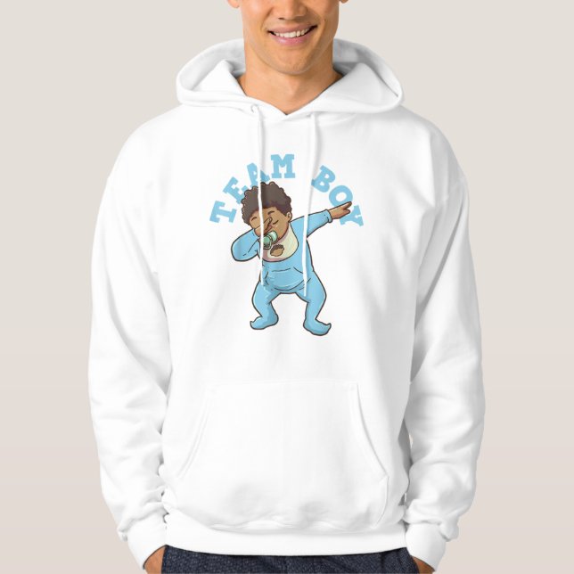 Gender Reveal Team Boy TShirt Hoodie (Framsida)