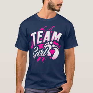 Gender Reveal Team Girl Baby Shower Party Gift Pin T Shirt