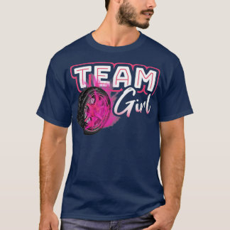 Gender Reveal Team Girl Burnouts Baby Shower Party T Shirt