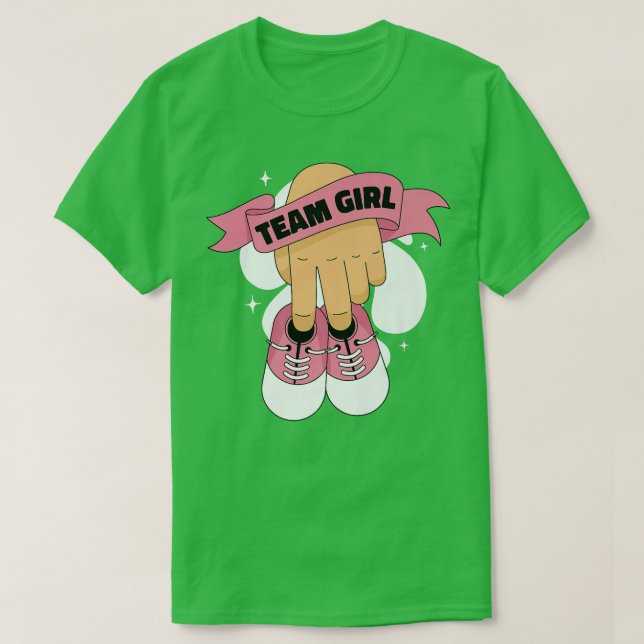 Gender Reveal Team Girl Flicka Shoes T Shirt (Design framsida)