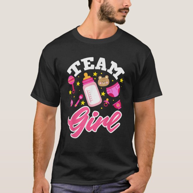 Gender Reveal Team Girl T Shirt (Framsida)