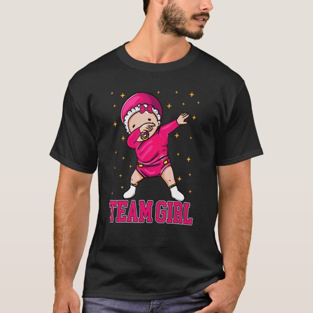 Gender Reveal Team Girl V nacke for Women T Shirt (Framsida)