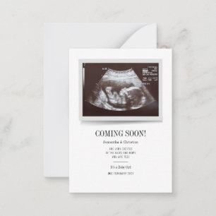 Gender Reveal Ultrasound Photo Gravid Anteckningskort