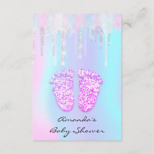 Gender Revival Baby Shower Feet HoloGraph Drift Inbjudningar