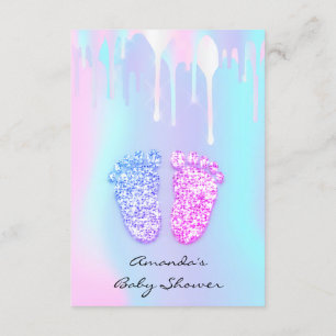 Gender Revival Baby Shower Feet HoloGraphics Drive Inbjudningar