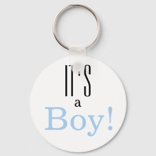 Gender Upptäck att det är en pojke! Baby Shower Nyckelring