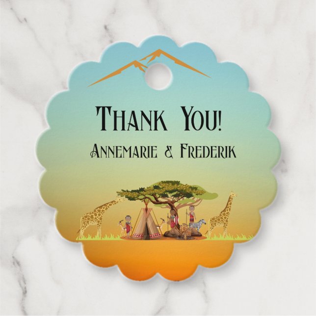 Gender Visa afrikanskt djur Gåvor Etiketter (Framsida)