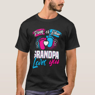 Gender Visa Baby Rosa eller Blue Grandpa Kärlek du T Shirt
