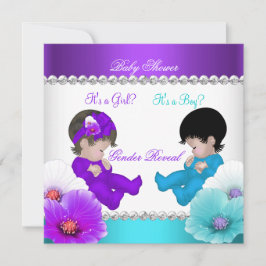 Gender Visa babyskor Lila Teal Blue Br Inbjudningar