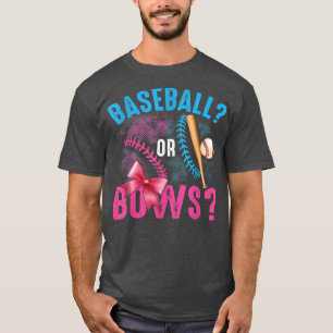 Gender Visa BLue-skräppost för basboll eller Bows T Shirt