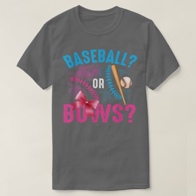 Gender Visa BLue-skräppost för basboll eller Bows  T Shirt (Design framsida)