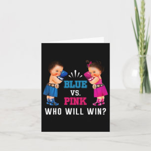 Gender Visa Blue Vs Rosa Ethnic Boxing Spädbarn Kort