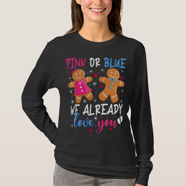 Gender Visa Cute Gingertea Funny Rosa eller Blue T Shirt (Framsida)