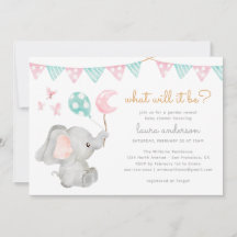 Gender Visa Elephant Baby Shower