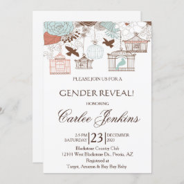 Gender Visa fågelburar babyskor Inbjudan