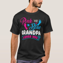 Gender Visa Grandpa Rosa Blue Grandpa Kärlek You T Shirt